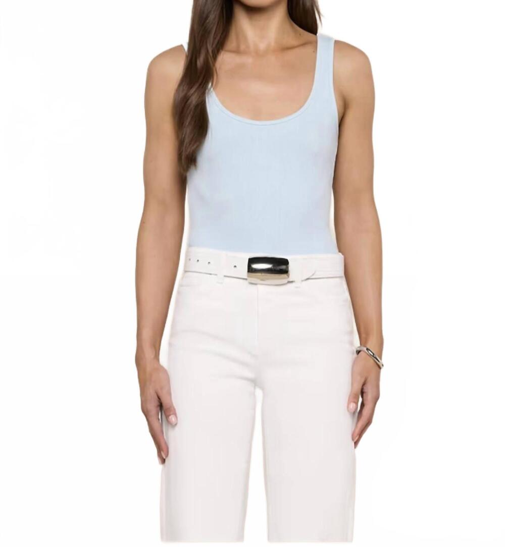 NEW L'AGENCE nica scoop neck bodysuit in cool blue